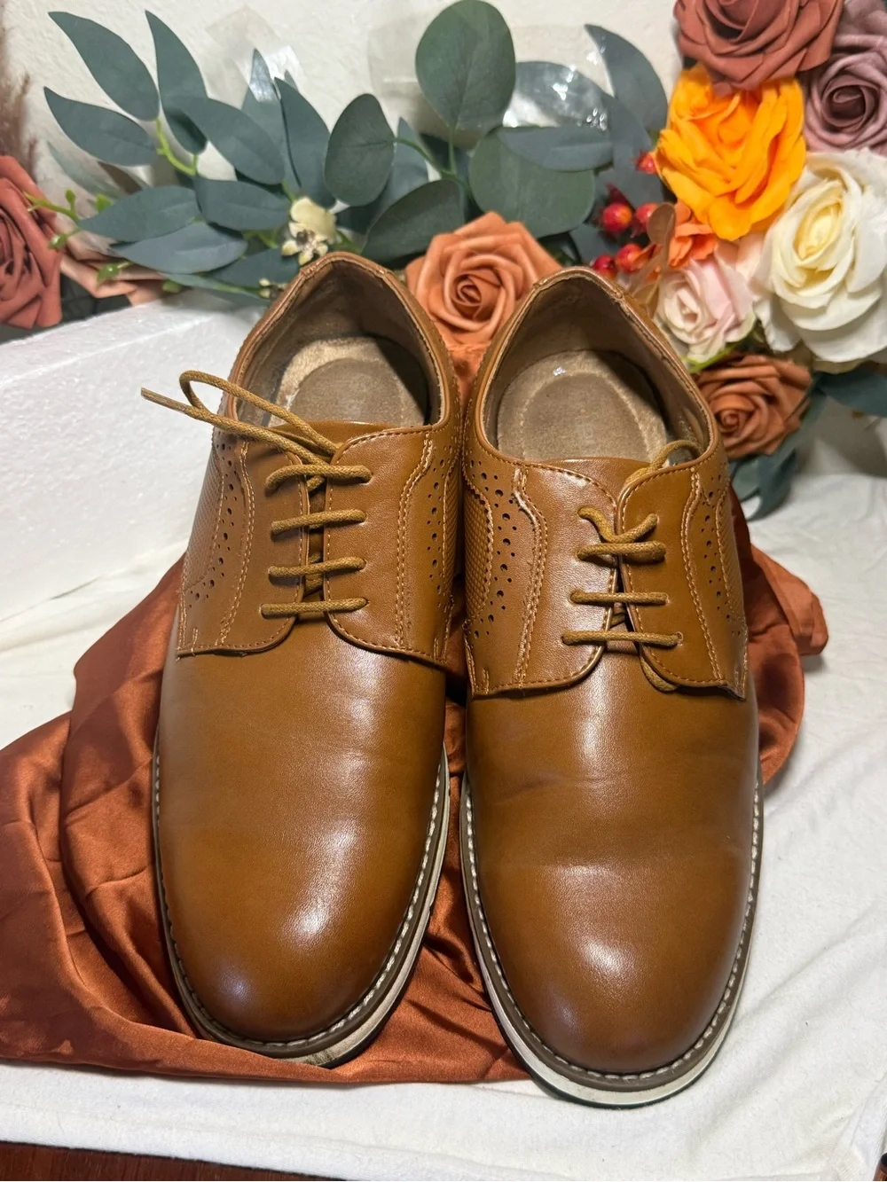 Men's Classic Brown Leather Derby Shoes